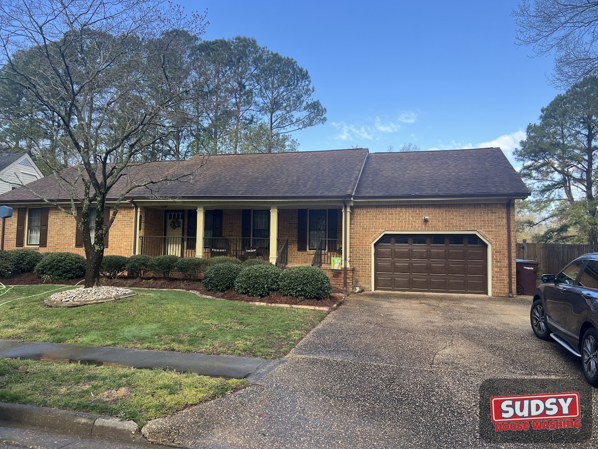 Before roof cleaning near Chesapeake, VA