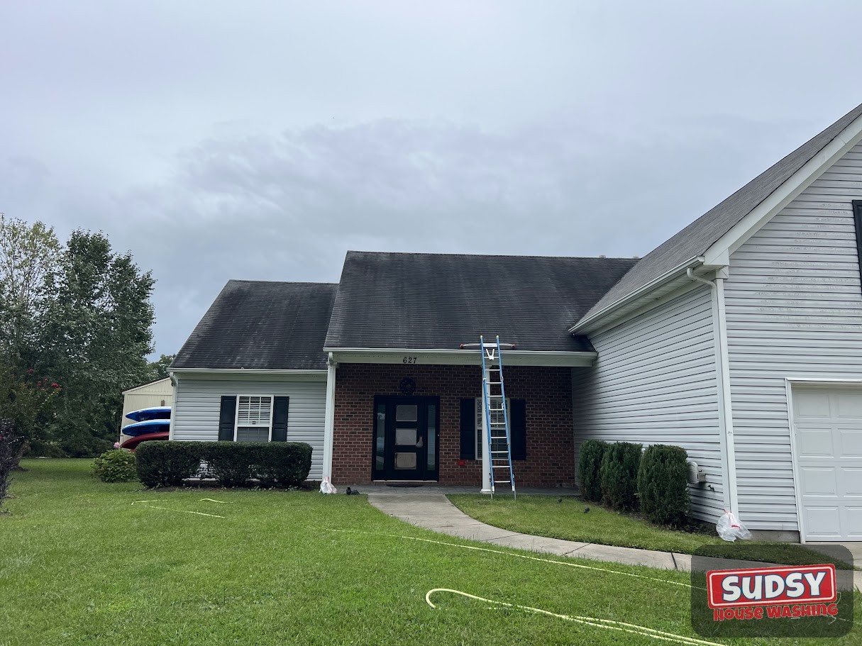 Before roof cleaning near Chesapeake, VA